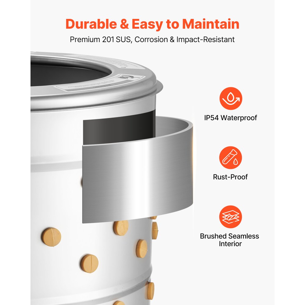 Maszyna do skubania drobiu VEVOR, bęben 500 mm, 900 W, 230 obr./min, elektryczna maszyna do skubania z 98 miękkimi palcami i kółkami transportowymi, maszyna do skubania na mokro do jednoczesnego przetwarzania 2 piskląt