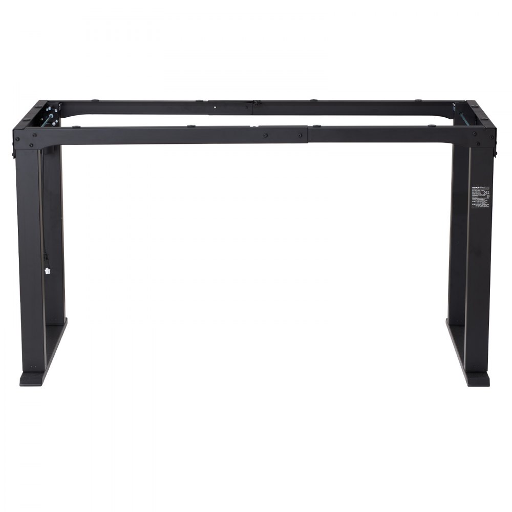 VEVOR Stelaż biurka z regulacją wysokości, elektryczny stelaż biurka do 125 kg, 4 nogi, 2-stopniowy z 2 silnikami, funkcja pamięci, wyświetlacz wysokości, zabezpieczenie przed kolizją, stojak na biurko do biura, czarny