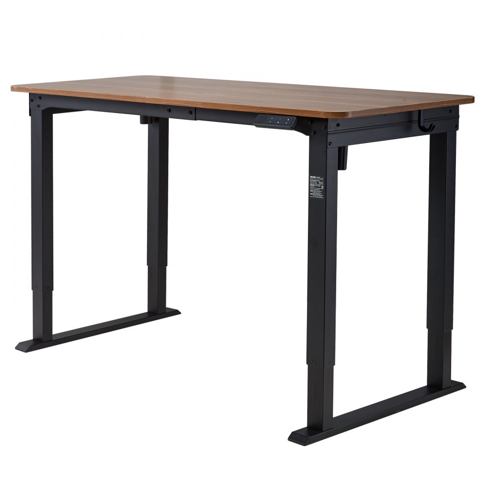 VEVOR Stelaż biurka z regulacją wysokości, elektryczny stelaż biurka do 125 kg, 4 nogi, 2-stopniowy z 2 silnikami, funkcja pamięci, wyświetlacz wysokości, zabezpieczenie przed kolizją, stojak na biurko do biura, czarny