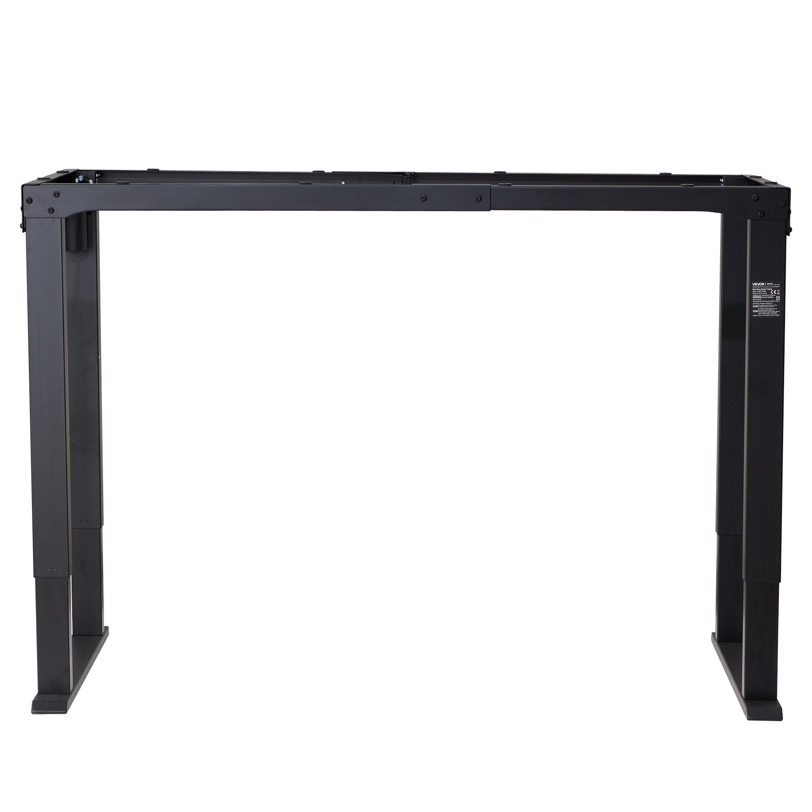 VEVOR Stelaż biurka z regulacją wysokości, elektryczny stelaż biurka do 125 kg, 4 nogi, 2-stopniowy z 2 silnikami, funkcja pamięci, wyświetlacz wysokości, zabezpieczenie przed kolizją, stojak na biurko do biura, czarny