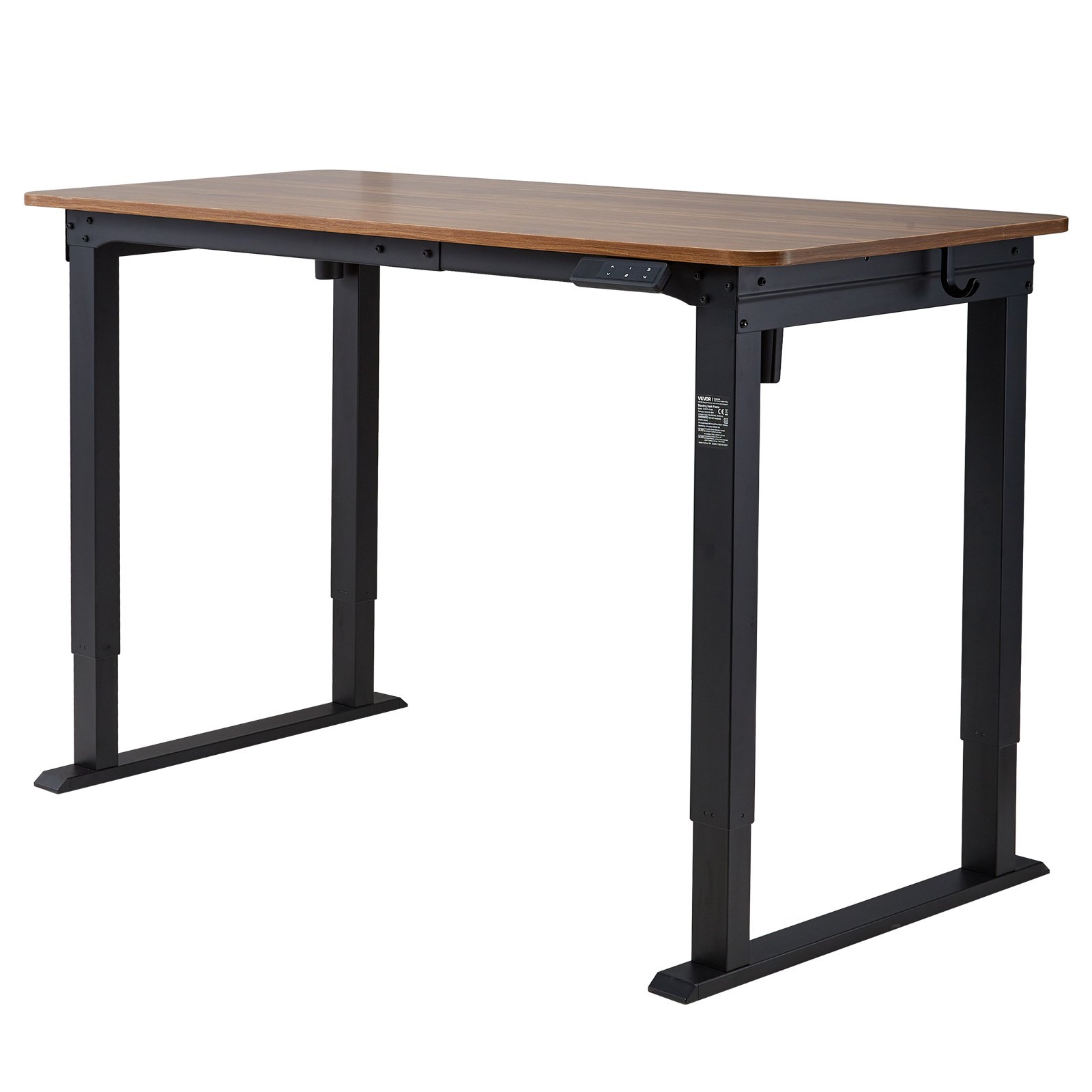 VEVOR Stelaż biurka z regulacją wysokości, elektryczny stelaż biurka do 125 kg, 4 nogi, 2-stopniowy z 2 silnikami, funkcja pamięci, wyświetlacz wysokości, zabezpieczenie przed kolizją, stojak na biurko do biura, czarny