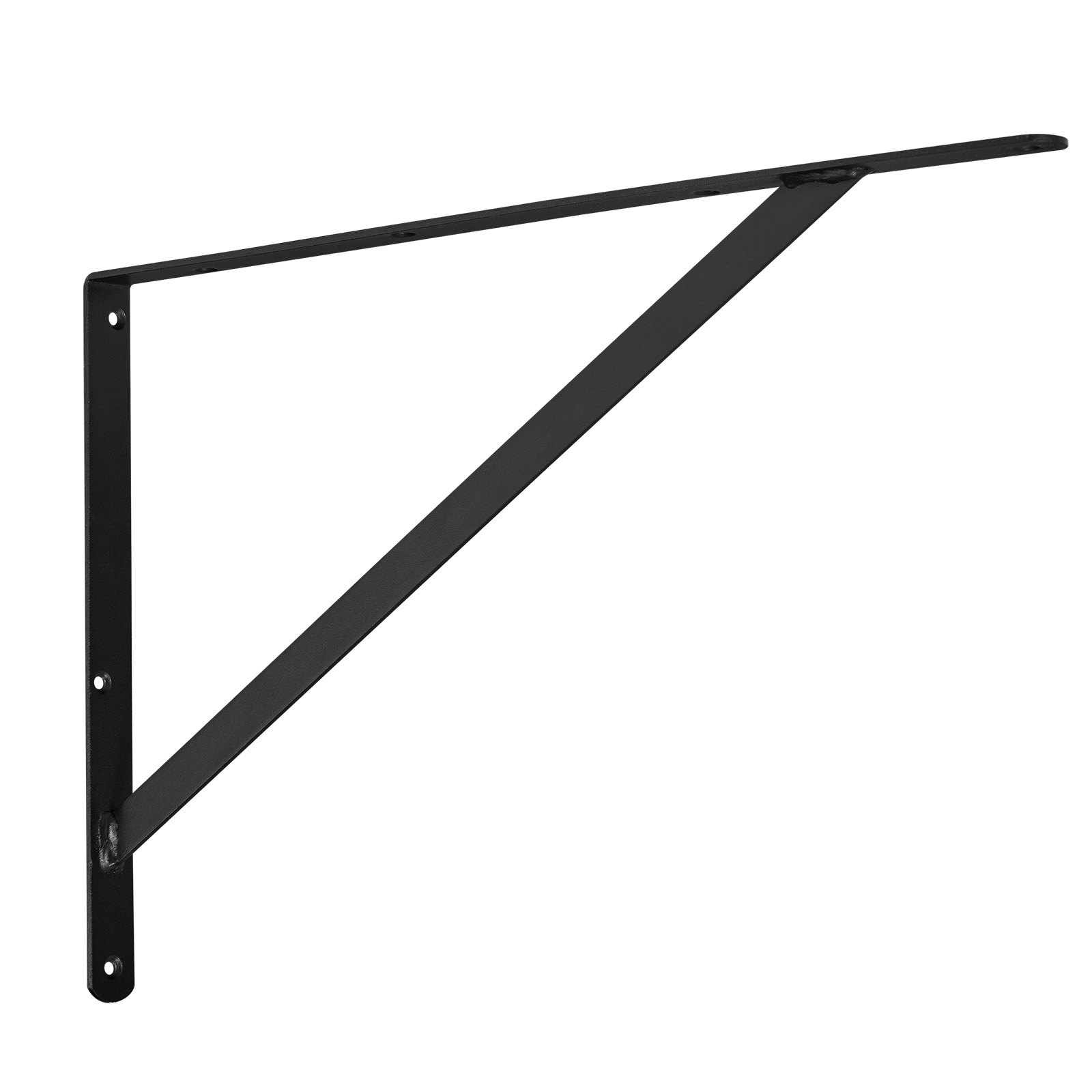 Wsporniki półek VEVOR, 18,2 x 12,0 x 0,98 cala (460 x 305 x 25 mm), opakowanie 12 sztuk wsporników półek pływających, podpory półek, trójkątny wspornik półki o grubości 3 mm, matowy, czarny, stalowy, podpora półki o nośności 160 funtów (72,6 kg)