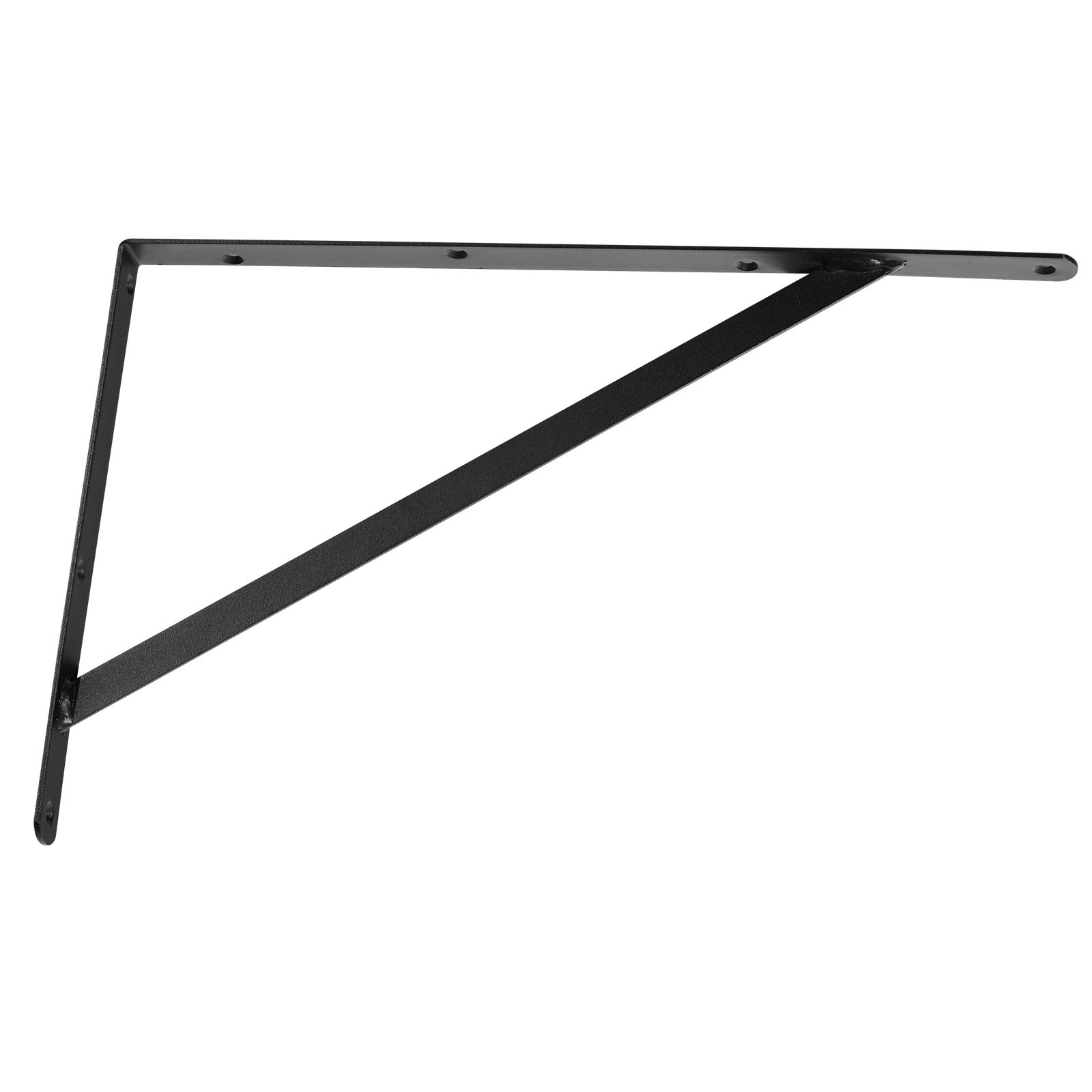 Wsporniki półek VEVOR, 18,2 x 12,0 x 0,98 cala (460 x 305 x 25 mm), opakowanie 12 sztuk wsporników półek pływających, podpory półek, trójkątny wspornik półki o grubości 3 mm, matowy, czarny, stalowy, podpora półki o nośności 160 funtów (72,6 kg)