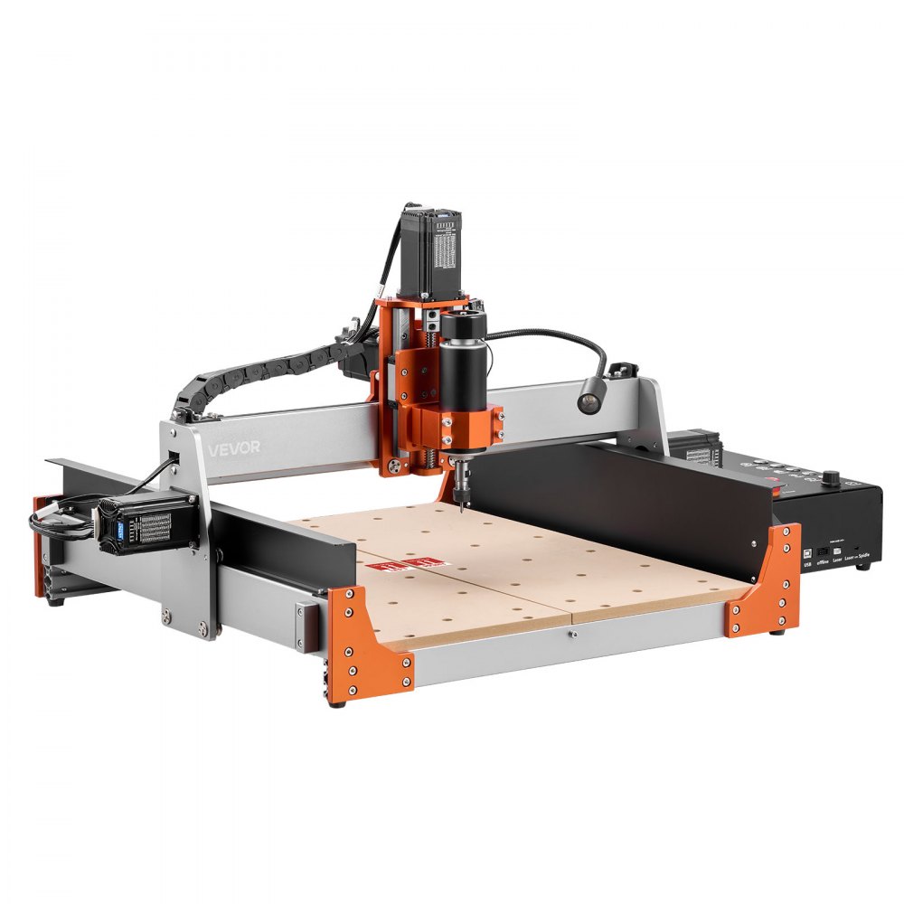 VEVOR CNC Router Machine, 500W Spindle, 3-Axis Wood Engraving Milling Machine, with Dual Linear Rails and Ball Screw, 400 x 400 x 95 mm Working Area, Trim Router, for Wood Acrylic Carving Cutting