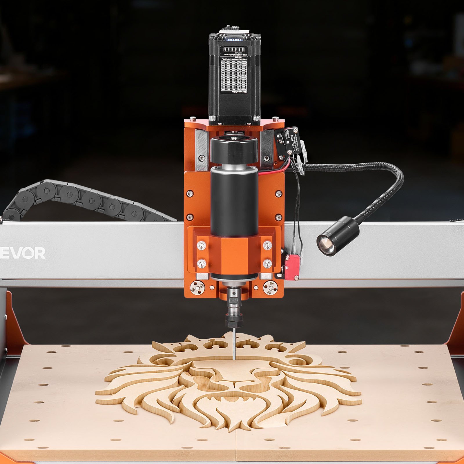 Frezarka CNC VEVOR, wrzeciono 500W, grawerka 3-osiowa z dwoma prowadnicami liniowymi i śrubą kulową, obszar roboczy 400x400x95 mm, frezarka do przycinania drewna i akrylu
