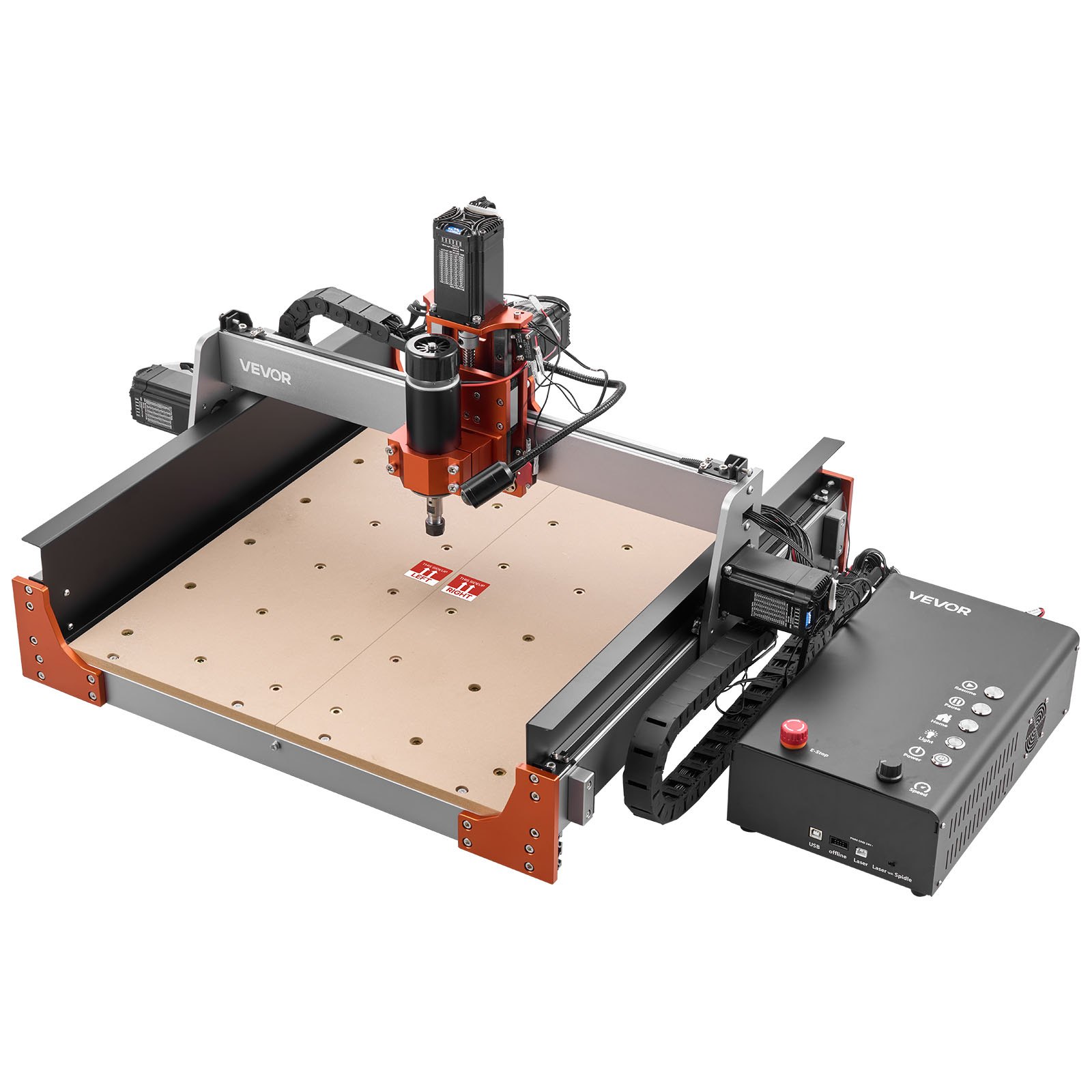 Frezarka CNC VEVOR, wrzeciono 500W, grawerka 3-osiowa z dwoma prowadnicami liniowymi i śrubą kulową, obszar roboczy 400x400x95 mm, frezarka do przycinania drewna i akrylu