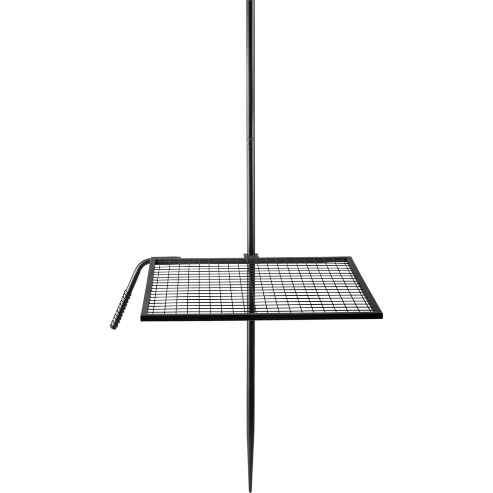 Grill obrotowy VEVOR, wytrzymały stalowy grill ogniskowy, jednowarstwowy grill z otwartym ogniem, obrotowy grill ogniskowy 24" x 24" z uchwytem rozpraszającym ciepło, szpikulec do ogniska do gotowania na świeżym powietrzu