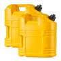 VEVOR Fuel Container, 19 L, Gas Tank with Spout & Clear Scale, 15 L/min Max Flow Rate, Secure & Leak-proof, Portable Flat Fluid Container for Most Cars Motorcycle SUV ATV UTV, Yellow, 2 Packs