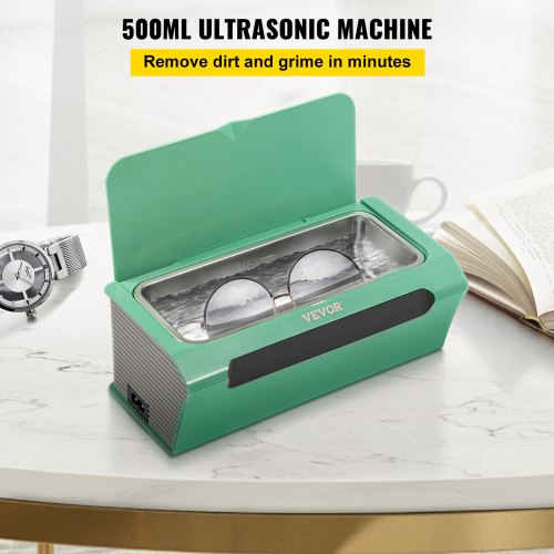 VEVOR Ultrasonic Cleaner 500ml Ultrasonic Cleaner Zielona 220V Biżuteria
