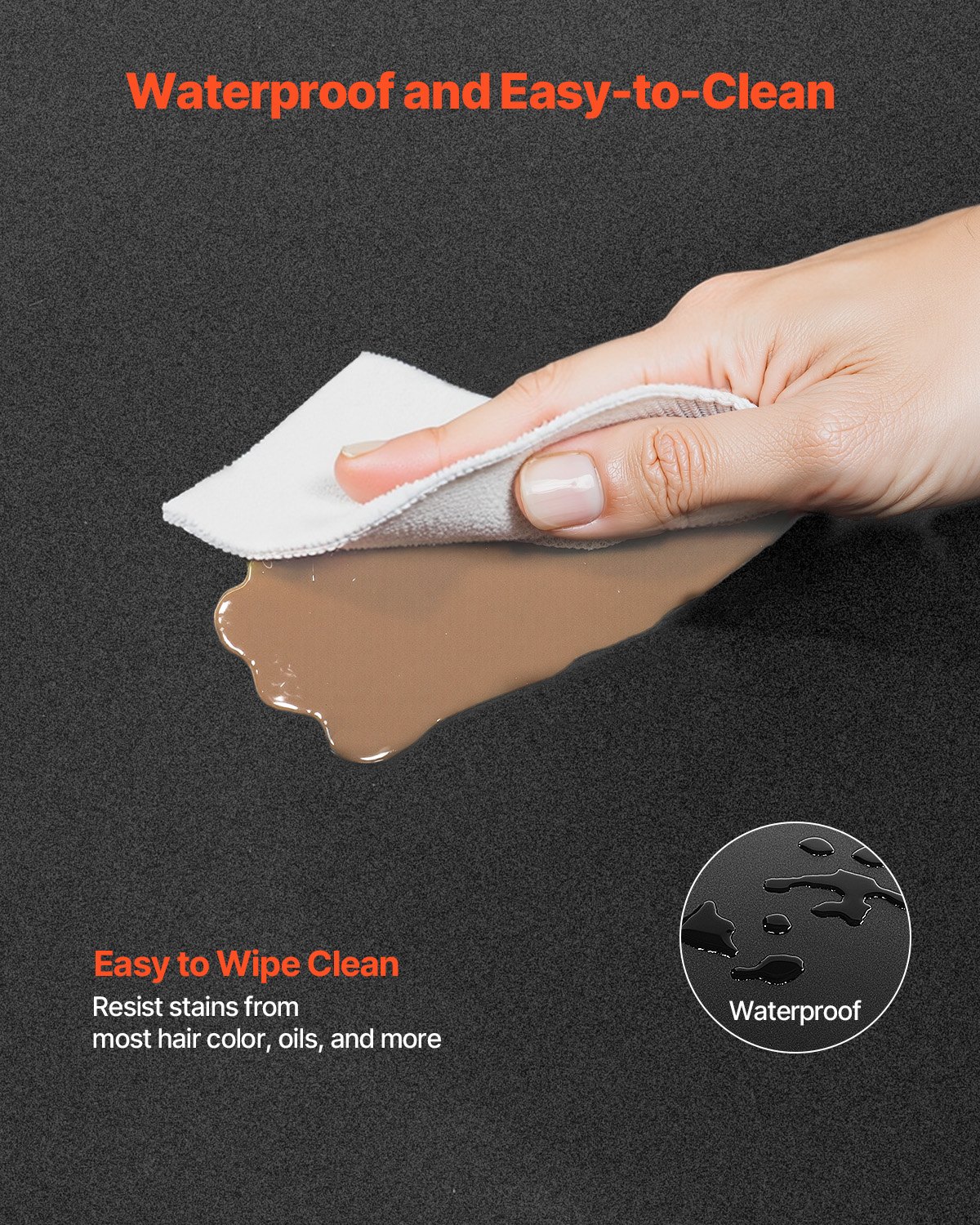 VEVOR Salon Mat for Hairdressers, 910x1520 mm, Semi-Circular Standing Mat, 13 mm Thick Anti-Fatigue Mat with Round Cutout, Easy-to-Clean PVC Surface & Beveled Edges to Prevent Tripping