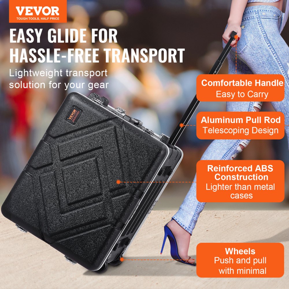 Obudowa rack VEVOR 8U, głębokość 488,95 mm, szafa serwerowa rack z uchwytem konstrukcyjnym ABS, zamki motylkowe, zdejmowane panele przedni i tylny, do wzmacniaczy, mikserów, odbiorników mikrofonowych