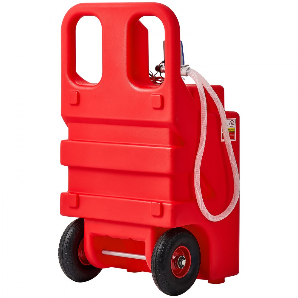 VEVOR fuel trolley, 121 L, fuel canister with 9.46 L/min electric fuel transfer pump, 1.2 m delivery hose & auto-stop sensor nozzle, tank adapter, suitable for diesel & petrol, red