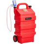 Wózek na paliwo VEVOR, 60 l, kanister na paliwo z pompą transferową 12 V DC, wąż doprowadzający 1,2 m i dysza z czujnikiem automatycznego zatrzymania, adapter do zbiornika, odpowiedni do oleju napędowego i benzyny, kolor czerwony