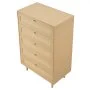 Komoda rattanowa VEVOR z 5 szufladami, metalowymi uchwytami i drewnianymi nogami, nowoczesna szafka rattanowa do sypialni, salonu, przedpokoju (70,2 x 40 x 106,5 cm)