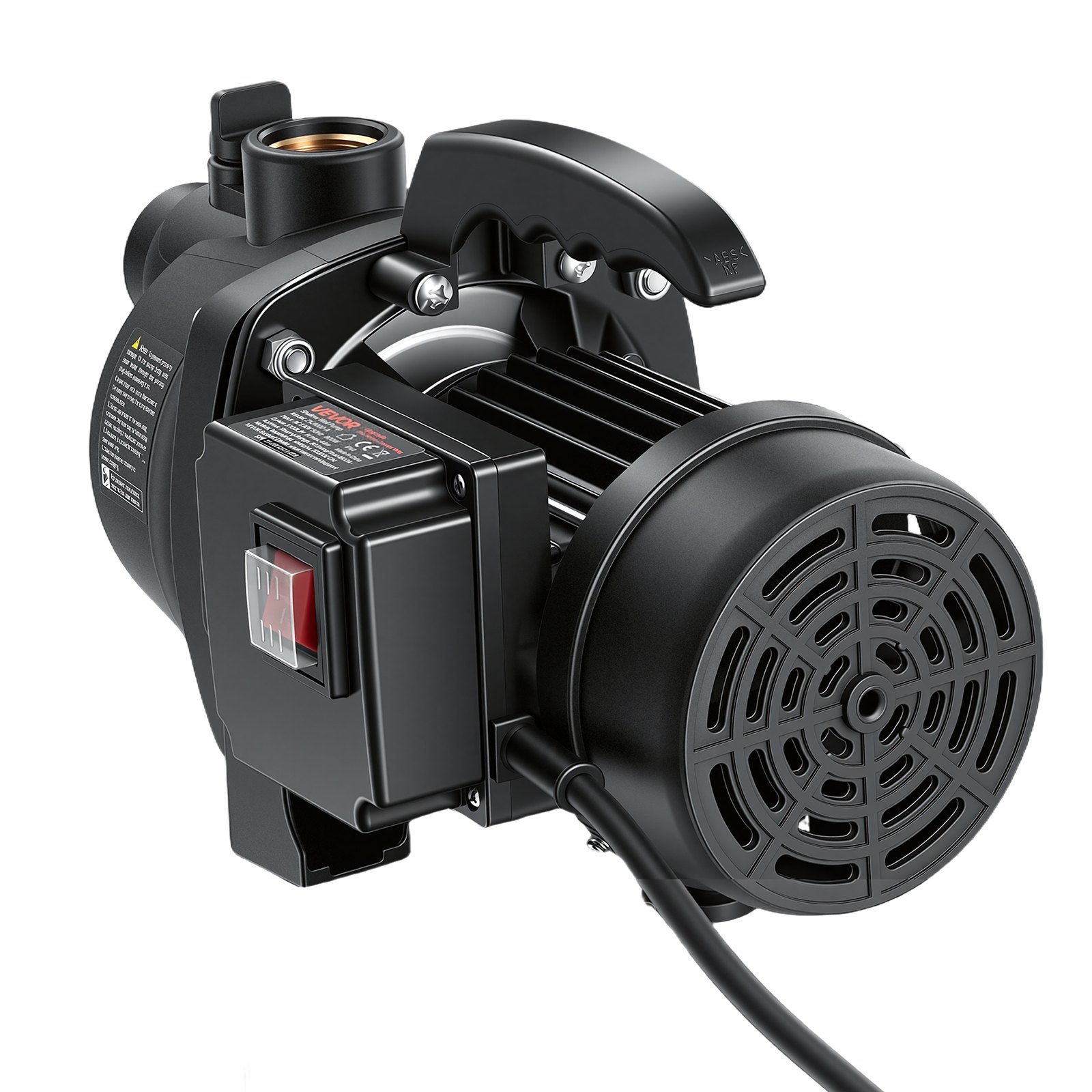 Pompa ogrodowa VEVOR 800 W, 230 V, pompa nawadniająca o maks. przepływie 3300 l/h, pompa strumieniowa PP o wysokości podnoszenia 44 m, zabezpieczenie przed przegrzaniem, europejskie normy napięcia, do nawadniania i podlewania ogrodu