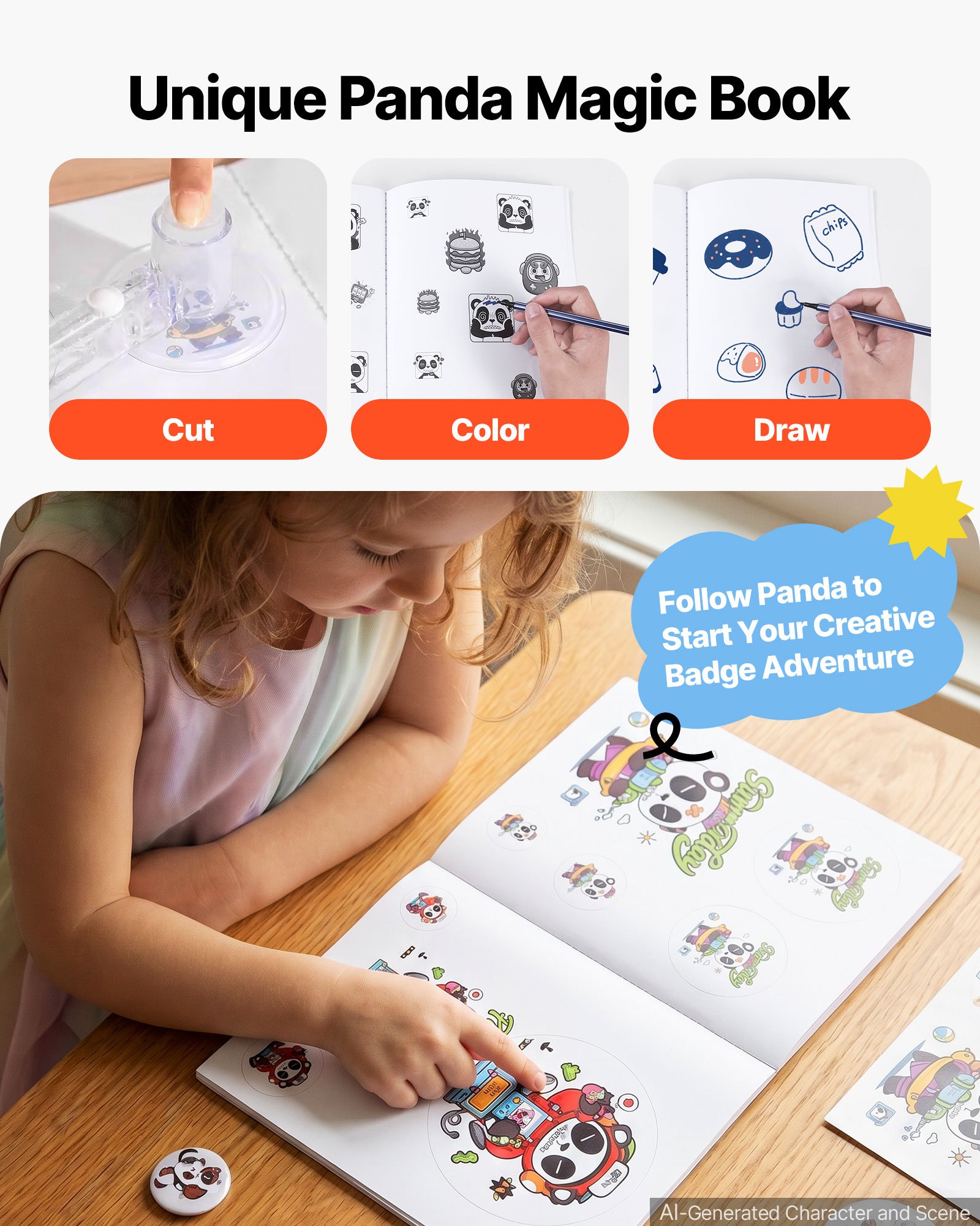 Maszyna do produkcji guzików VEVOR, 25 mm, 500 szt., prasa do guzików, prasa do guzików DIY, maszyna do produkcji guzików do personalizowanych odznak, w tym Magic Book