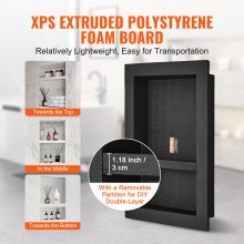 VEVOR nisza ścienna 10x40,64x60,96cm nisza prysznicowa nisza nadająca się do wyłożenia płytkami dwuwarstwowa wodoodporna instalacja niszowa materiał tylnej ściany (XPS, drewno, cement) nadaje się do łazienki, sypialni, gabinetu