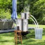 Destylator alkoholu VEVOR 11,4 l ze stali nierdzewnej, destylator wody i alkoholu z chłodzeniem wężownicowym, zestaw do rafinacji fermentacji z podwójnym termometrem, do wina, whisky, brandy, srebra