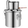 Destylator alkoholu VEVOR 11,4 l ze stali nierdzewnej, destylator wody i alkoholu z chłodzeniem wężownicowym, zestaw do rafinacji fermentacji z podwójnym termometrem, do wina, whisky, brandy, srebra