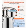 Destylator alkoholu VEVOR 11,4 l, destylator alkoholu wodnego ze stali nierdzewnej z miedzianą wężownicą do szybkiego chłodzenia, zestaw do destylacji z podwójnym skraplaczem i destylacją wtórną, do wina i whisky