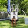 VEVOR Moonshine Still 11.4 L Water Alcohol Distillation System for Rapid Cooling, Double Condenser Distillation Set with Secondary Distillation, for Wine, Whiskey, Brandy, Silver