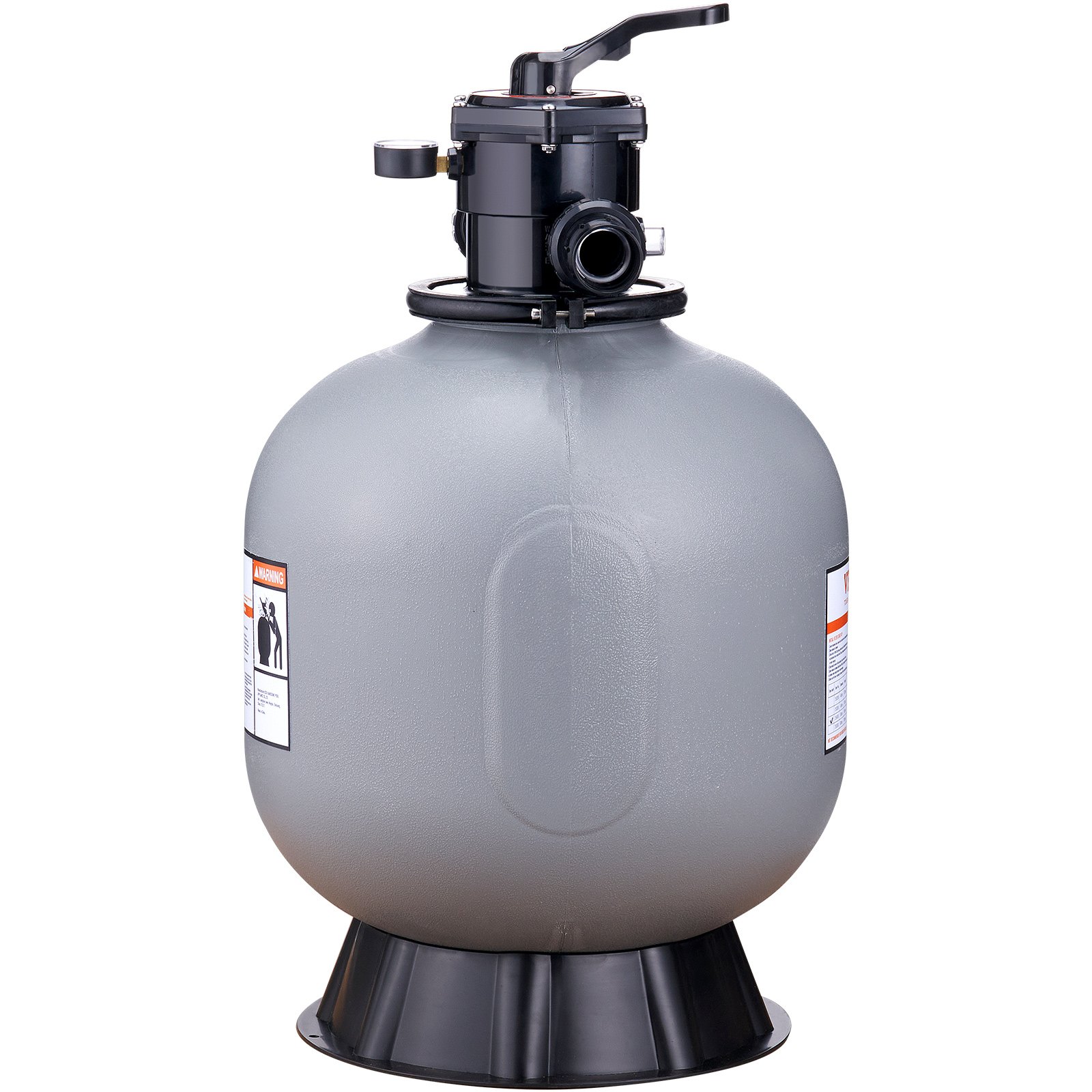 VEVOR Sand Filter System 55GPM Flow Rate Filter System 558.8mm Sand Filter 1-1/2 Inch Inlet/Outlet Diameter Filter Tank HDPE Filter Pump 7-Way Multi-Port Valve Sand Filter Pump 506x506x855mm