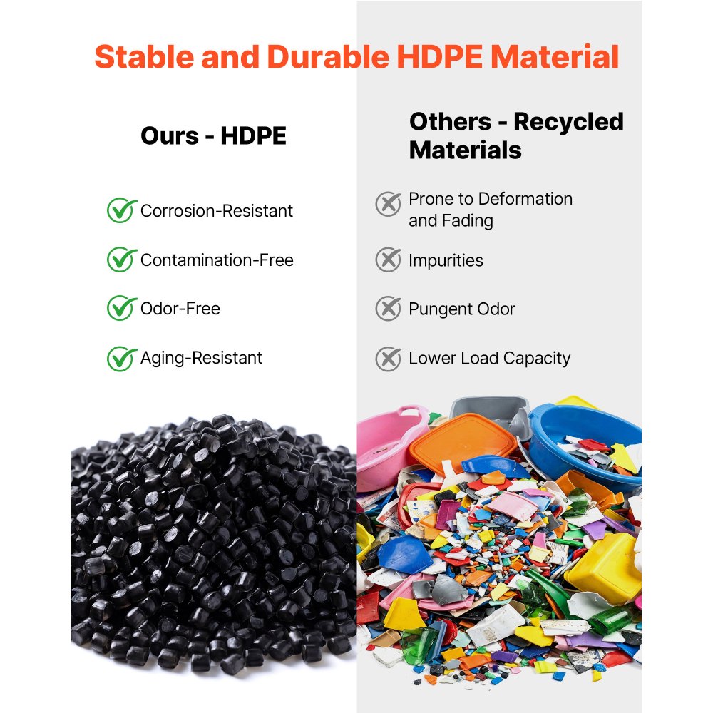 VEVOR 6 palet plastikowych 600x300x30 mm, lekkie palety gniazdowe o nośności statycznej 1000 kg/m², palety przemysłowe z konstrukcją kratową, łączenie zatrzaskowe, palety podstawowe do magazynów, garaży i supermarketów