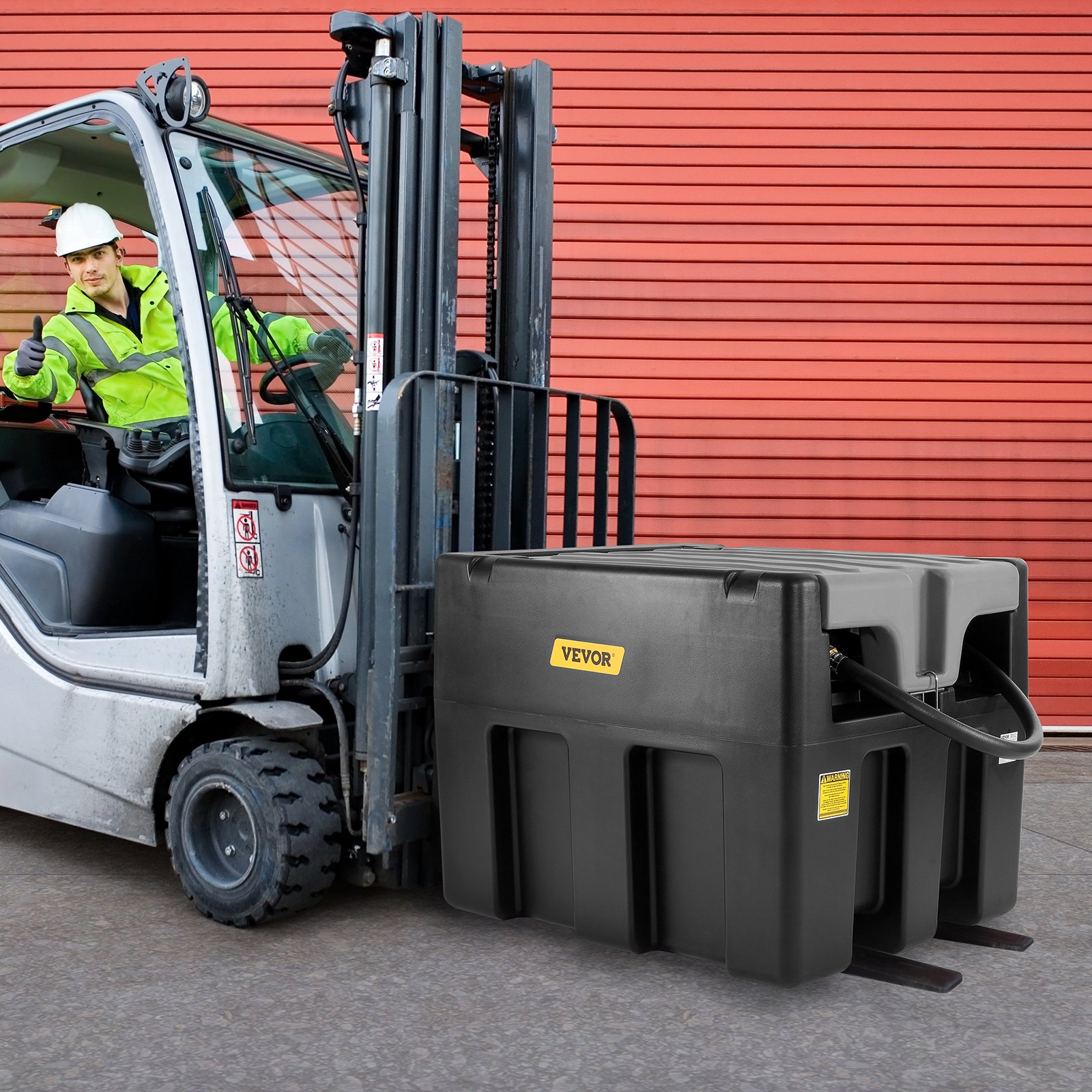 VEVOR przenośny zbiornik na olej napędowy, 58 galonów, mobilny system paliwowy, szara mobilna stacja paliw, zbiornik na olej napędowy o mocy 140 W, zbiornik transportowy 2600 obr./min, automatyczna pompa 12 V, zbiornik na benzynę z wężem 4 m do tankowania