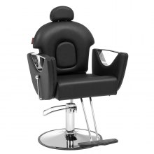 Krzesło fryzjerskie VEVOR 150 kg udźwig krzesło fryzjerskie wykonane z gąbki płyta drewniana PU żelazne krzesło serwisowe krzesło fryzjerskie z regulacją wysokości fotel fryzjerski obrotowy 360° sprzęt fryzjerski 94 x 65 x 109 cm