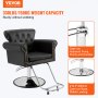 Krzesło fryzjerskie VEVOR 150 kg udźwig krzesło fryzjerskie wykonane z gąbki płyta drewniana PU żelazne krzesło serwisowe krzesło fryzjerskie z regulacją wysokości fotel fryzjerski obrotowy 360° sprzęt fryzjerski 98 x 77 x 90,5 cm