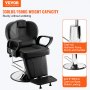 Krzesło fryzjerskie VEVOR 150 kg udźwig krzesło fryzjerskie wykonane z gąbki płyta drewniana PU żelazne krzesło serwisowe krzesło fryzjerskie z regulacją wysokości fotel fryzjerski obrotowy 360° sprzęt fryzjerski 94,5 x 62 x 93 cm