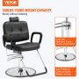 Krzesło fryzjerskie VEVOR 150 kg udźwig krzesło fryzjerskie wykonane z gąbki płyta drewniana PU żelazne krzesło serwisowe krzesło fryzjerskie z regulacją wysokości fotel fryzjerski obrotowy 360° sprzęt fryzjerski 81 x 62 x 108 cm