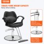 Krzesło fryzjerskie VEVOR 150 kg udźwig krzesło fryzjerskie wykonane z gąbki płyta drewniana PU żelazne krzesło serwisowe krzesło fryzjerskie z regulacją wysokości fotel fryzjerski obrotowy 360° sprzęt fryzjerski 97 x 60x 89 cm