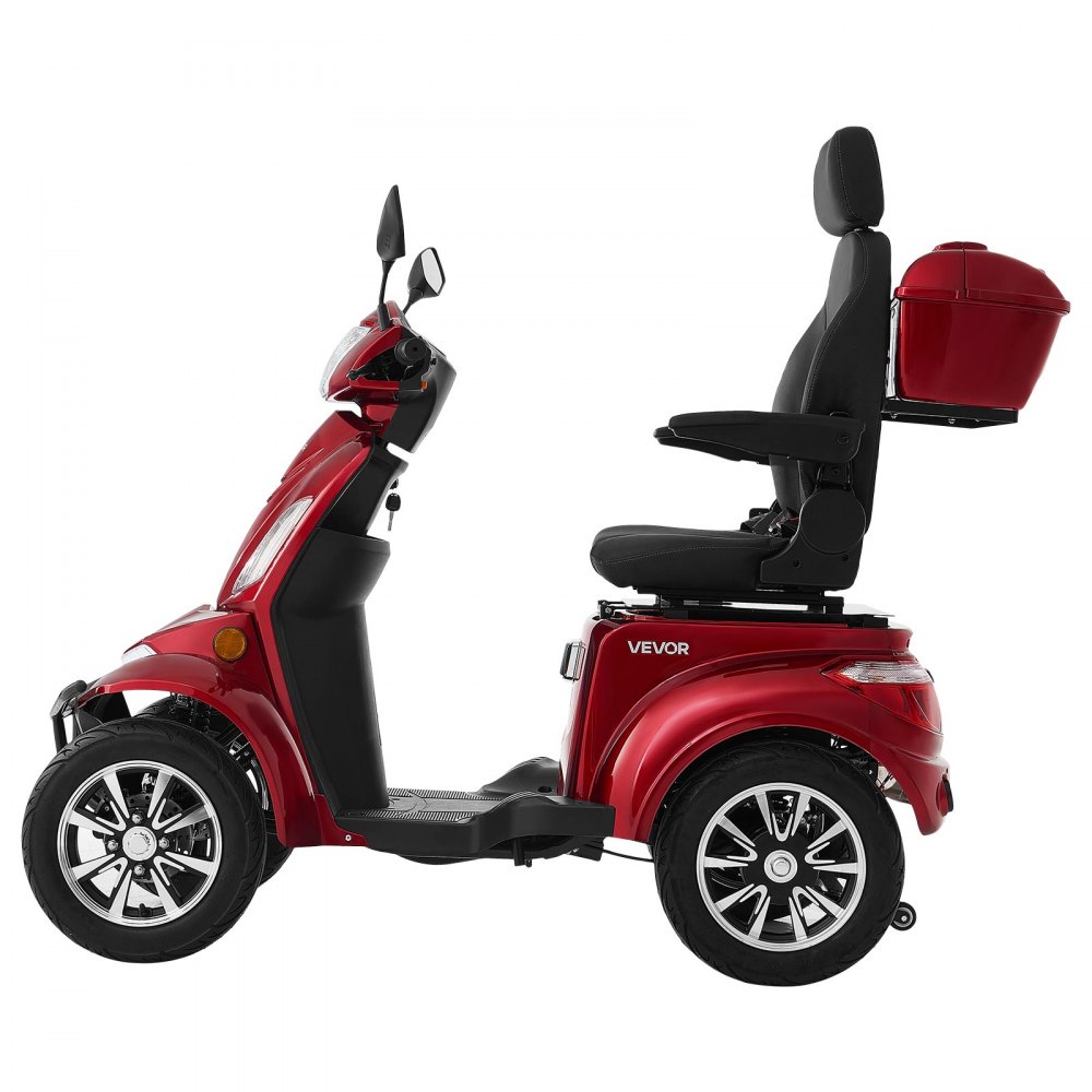 VEVOR 4-kołowy elektryczny skuter inwalidzki dla seniorów, ładowność 227 kg, zasięg 35 km, 3 prędkości, skuter terenowy o mocy 1 kW, maks. nachylenie 20°