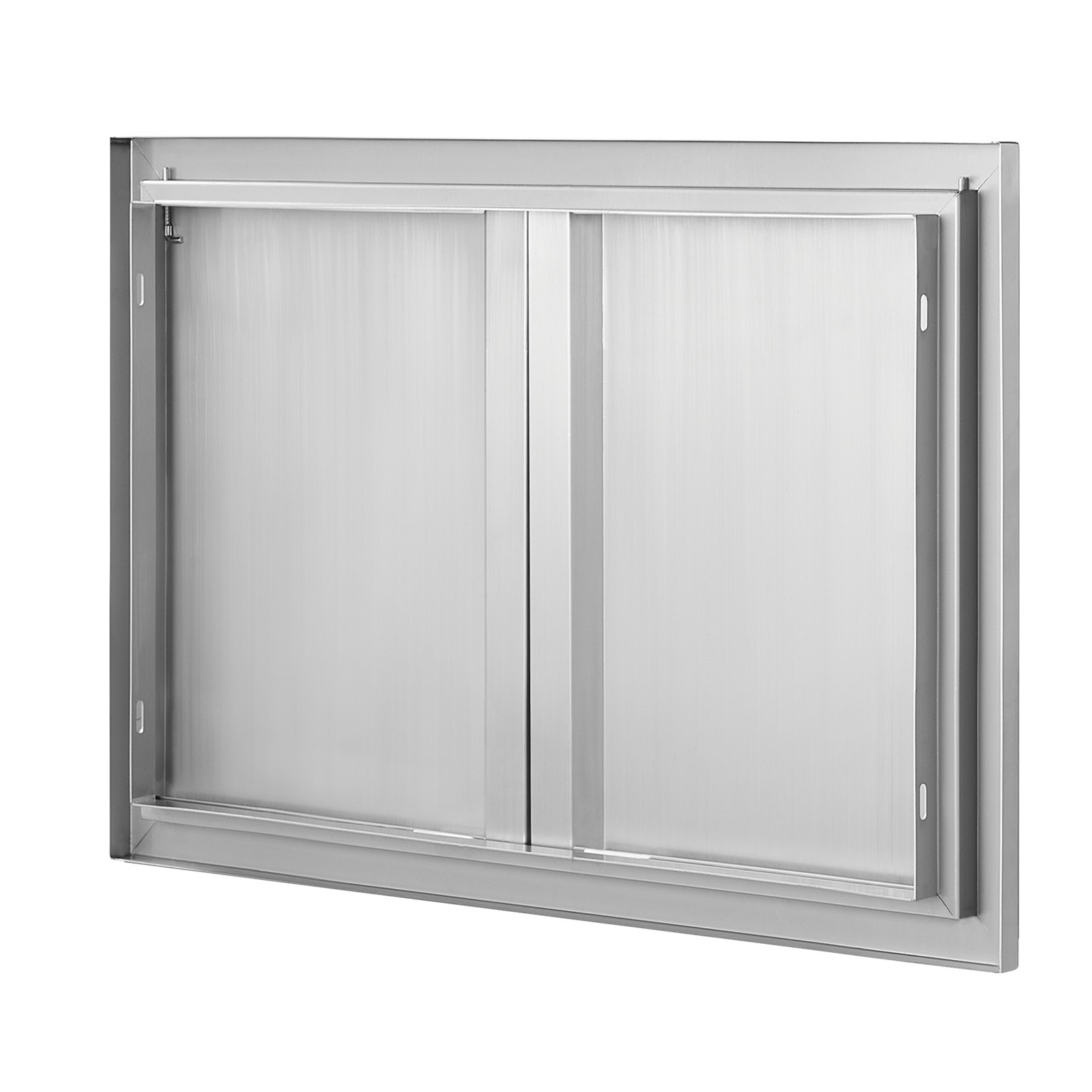 VEVOR Grill Access Door, 774 x 532 mm, Double Outdoor Kitchen Door, Flush Mounted Stainless Steel Door, Vertical Wall Door with Retractable Handles, for Grill Island, Grill Station, Outdoor Cabinet