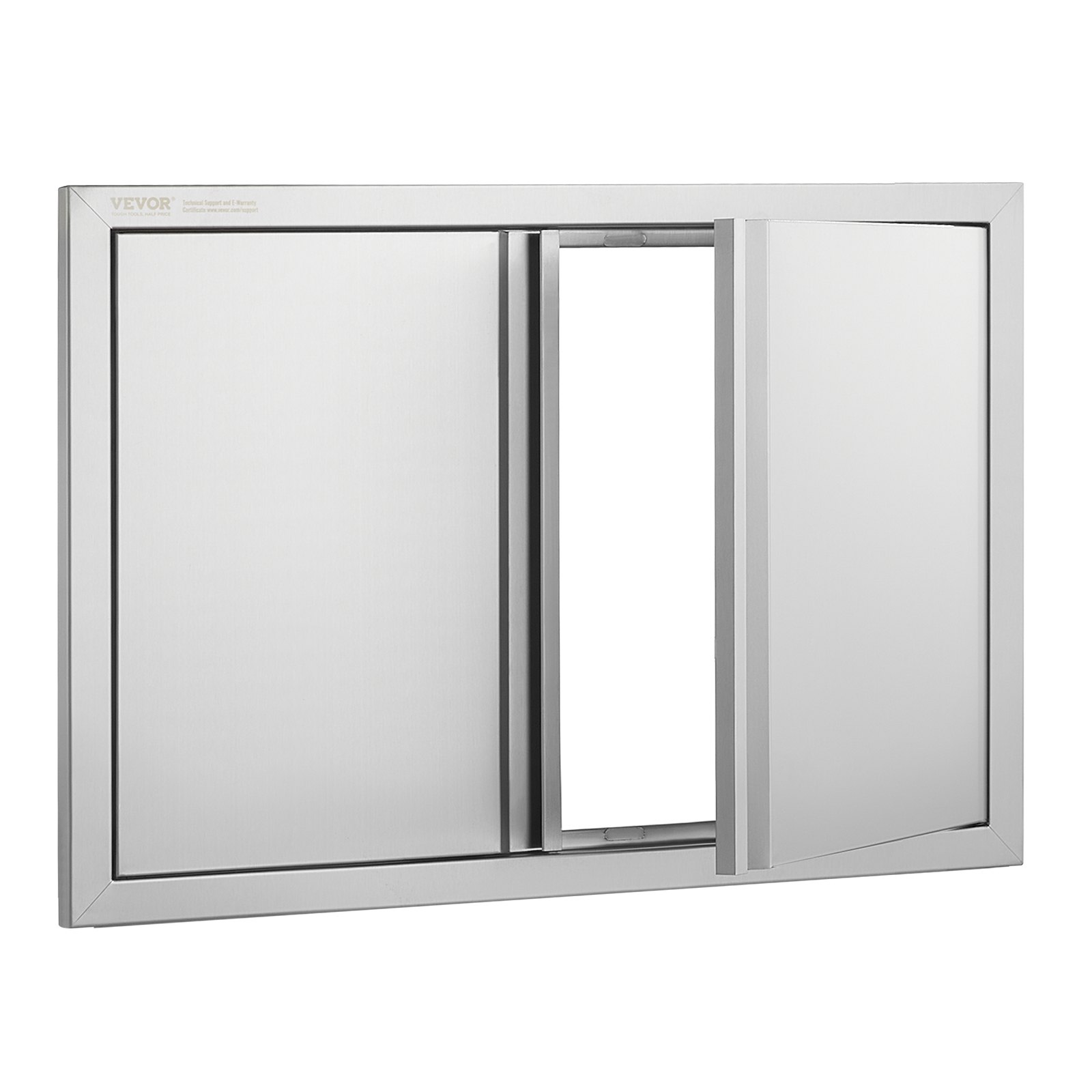 VEVOR Grill Access Door, 774 x 532 mm, Double Outdoor Kitchen Door, Flush Mounted Stainless Steel Door, Vertical Wall Door with Retractable Handles, for Grill Island, Grill Station, Outdoor Cabinet