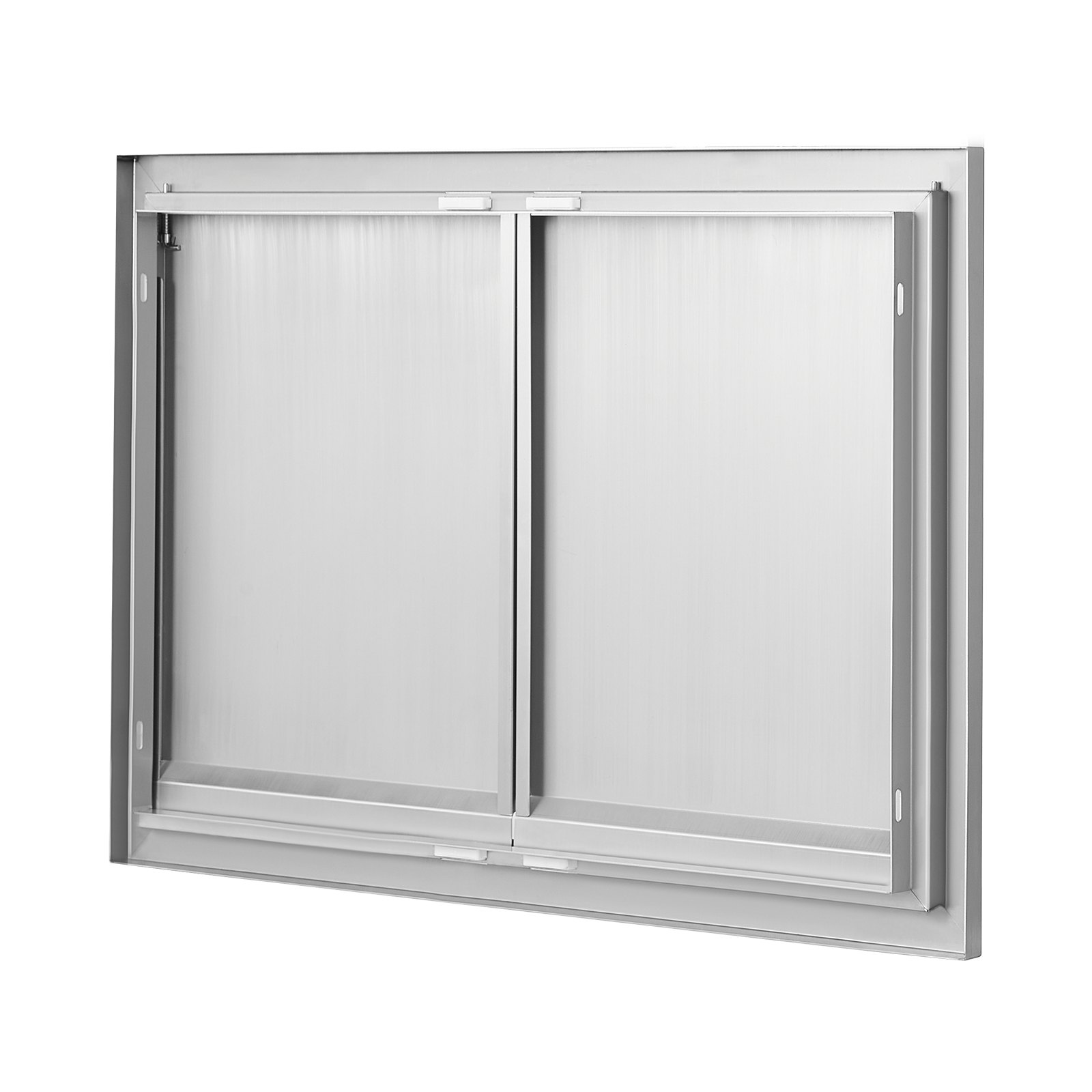 Drzwi dostępowe do grilla VEVOR, 762 x 532 x 45 mm, podwójne drzwi do kuchni zewnętrznej, drzwi ze stali nierdzewnej montowane na równi z powierzchnią, pionowe drzwi ścienne z chowanymi uchwytami, do wyspy grillowej, stanowiska grillowego, szafki zewnętrznej itp.