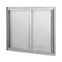 VEVOR Grill Access Door, 787 x 609 mm, Double Outdoor Kitchen Door, Flush Mounted Stainless Steel Door, Vertical Wall Door with Retractable Handles, for Grill Island, Grill Station, Outdoor Cabinet