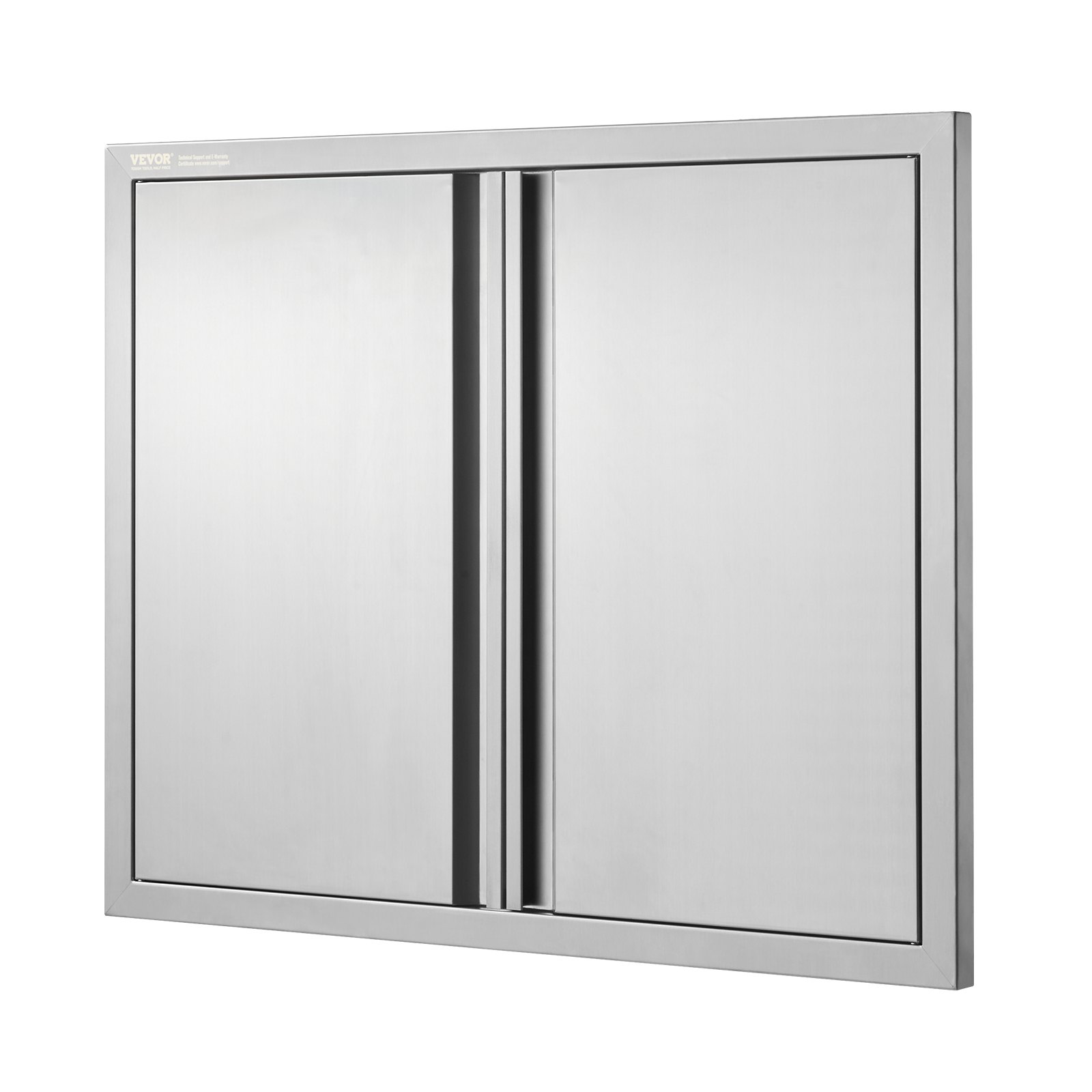 Drzwi dostępowe do grilla VEVOR, 787 x 609 mm, podwójne drzwi do kuchni zewnętrznej, drzwi ze stali nierdzewnej montowane na równi z powierzchnią, pionowe drzwi ścienne z chowanymi uchwytami, do wyspy grillowej, stanowiska grillowego, szafki zewnętrznej