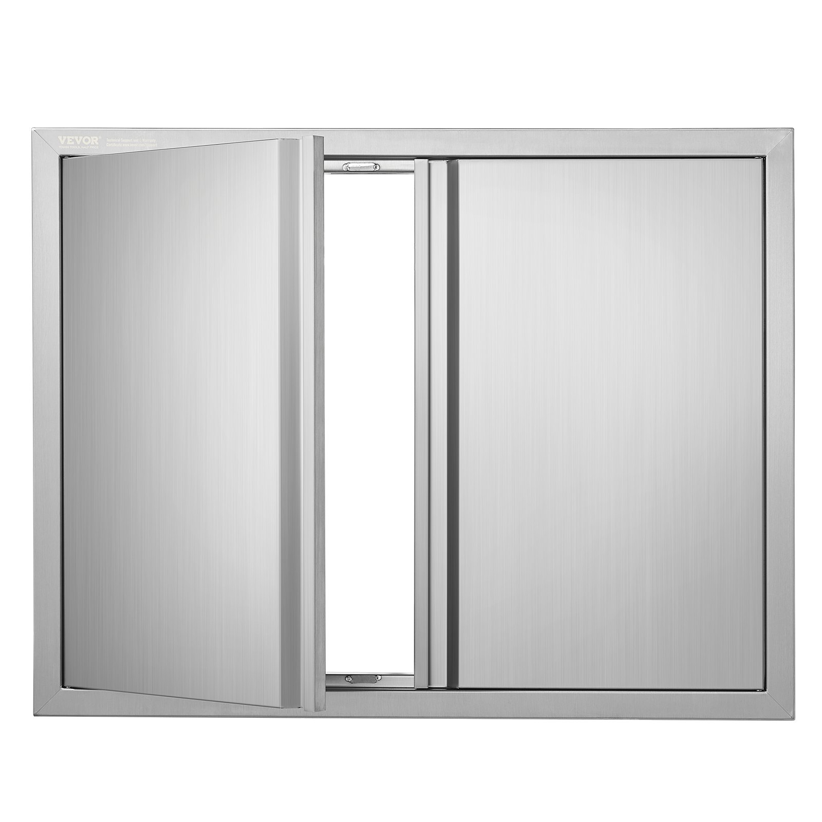 Drzwi dostępowe do grilla VEVOR, 787 x 609 mm, podwójne drzwi do kuchni zewnętrznej, drzwi ze stali nierdzewnej montowane na równi z powierzchnią, pionowe drzwi ścienne z chowanymi uchwytami, do wyspy grillowej, stanowiska grillowego, szafki zewnętrznej