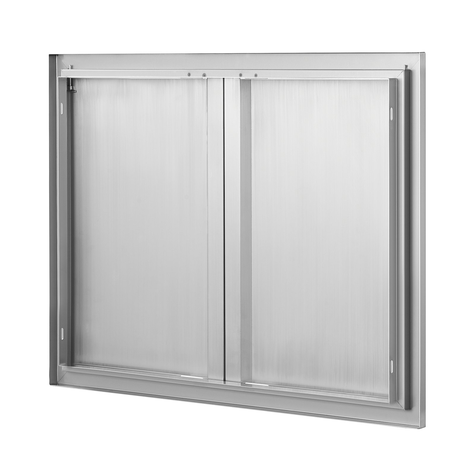 Drzwi dostępowe do grilla VEVOR, 787 x 609 mm, podwójne drzwi do kuchni zewnętrznej, drzwi ze stali nierdzewnej montowane na równi z powierzchnią, pionowe drzwi ścienne z chowanymi uchwytami, do wyspy grillowej, stanowiska grillowego, szafki zewnętrznej