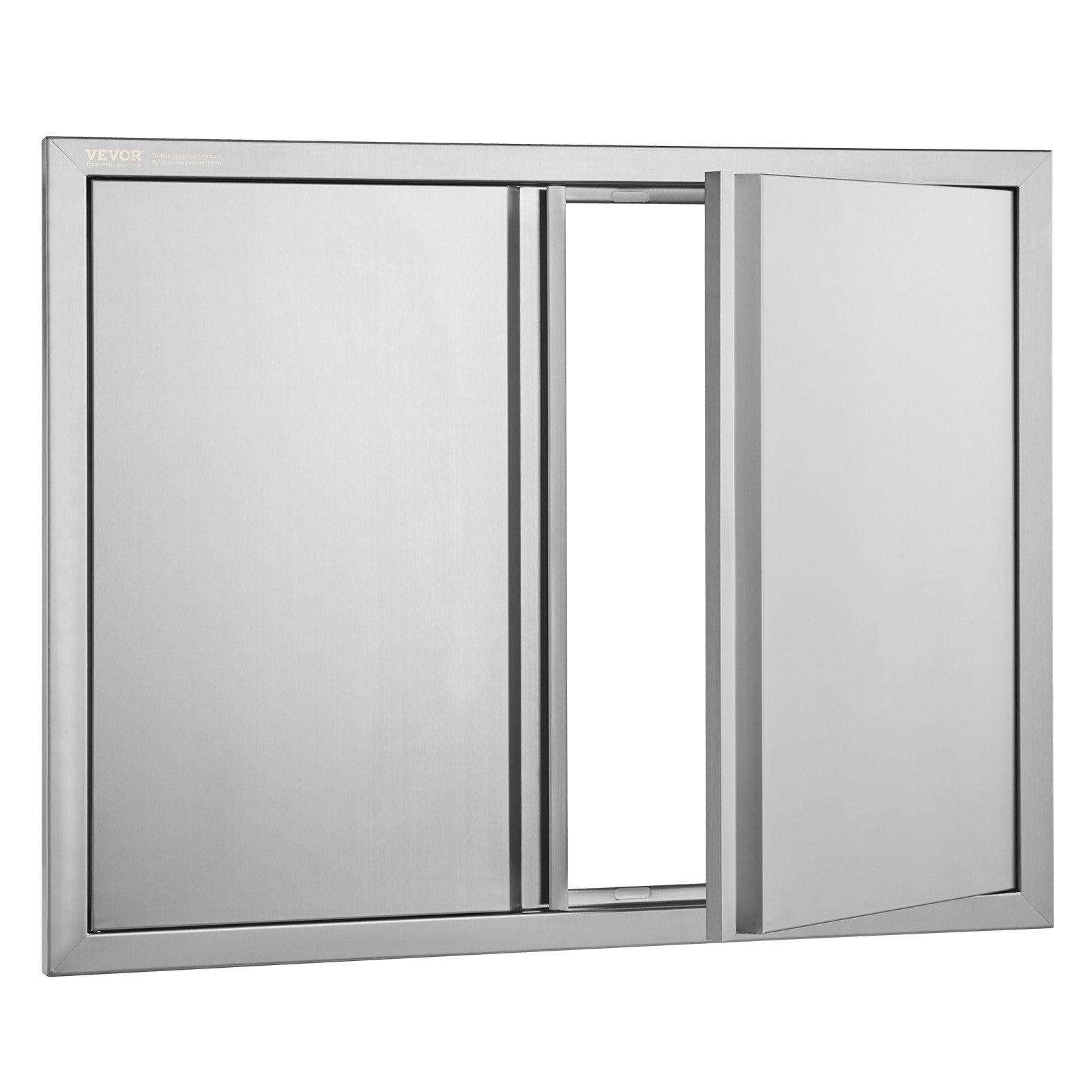 Drzwi dostępowe do grilla VEVOR, 787 x 609 mm, podwójne drzwi do kuchni zewnętrznej, drzwi ze stali nierdzewnej montowane na równi z powierzchnią, pionowe drzwi ścienne z chowanymi uchwytami, do wyspy grillowej, stanowiska grillowego, szafki zewnętrznej