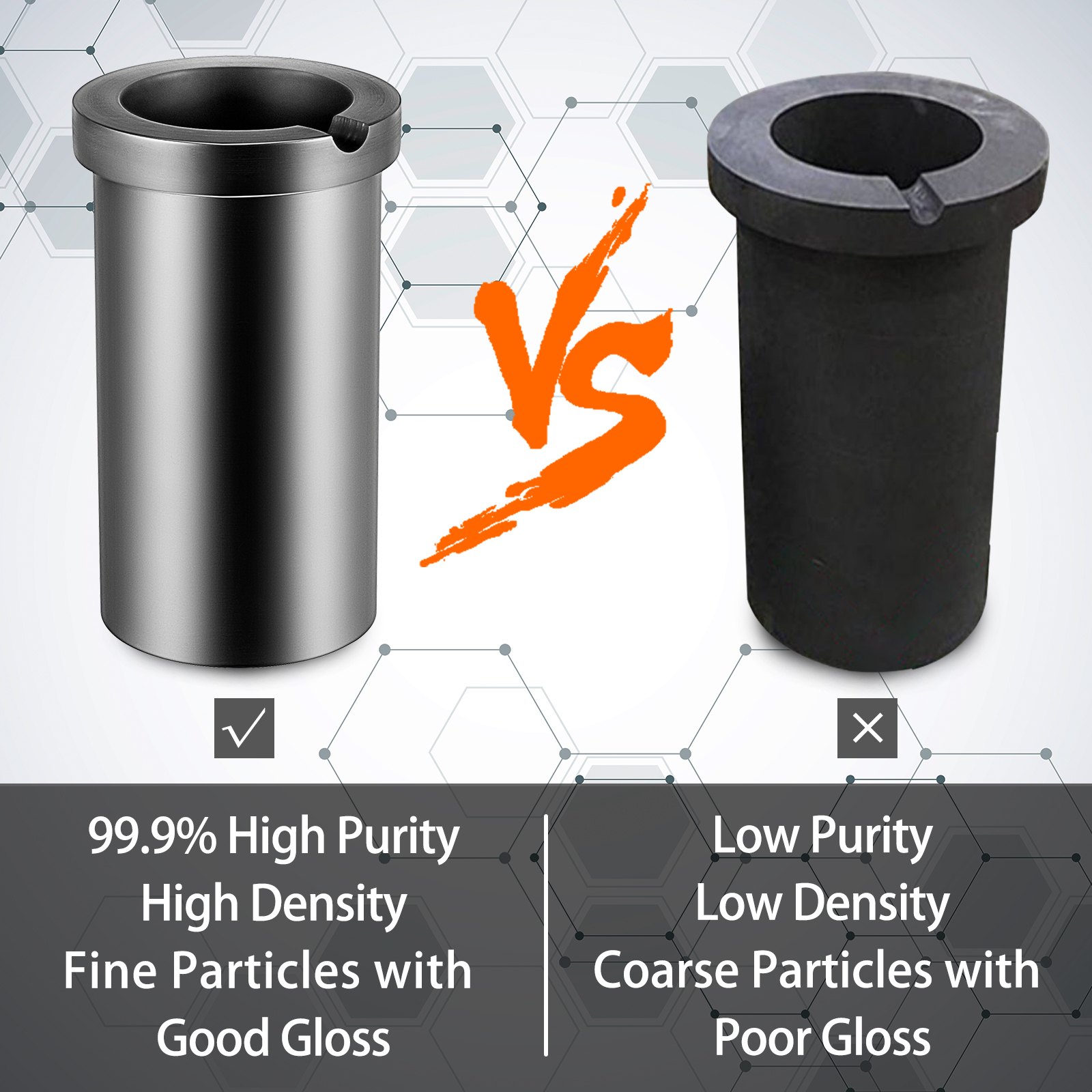 VEVOR tygiel grafitowy tygiel 2 kg złota srebrna miska do topienia metalu