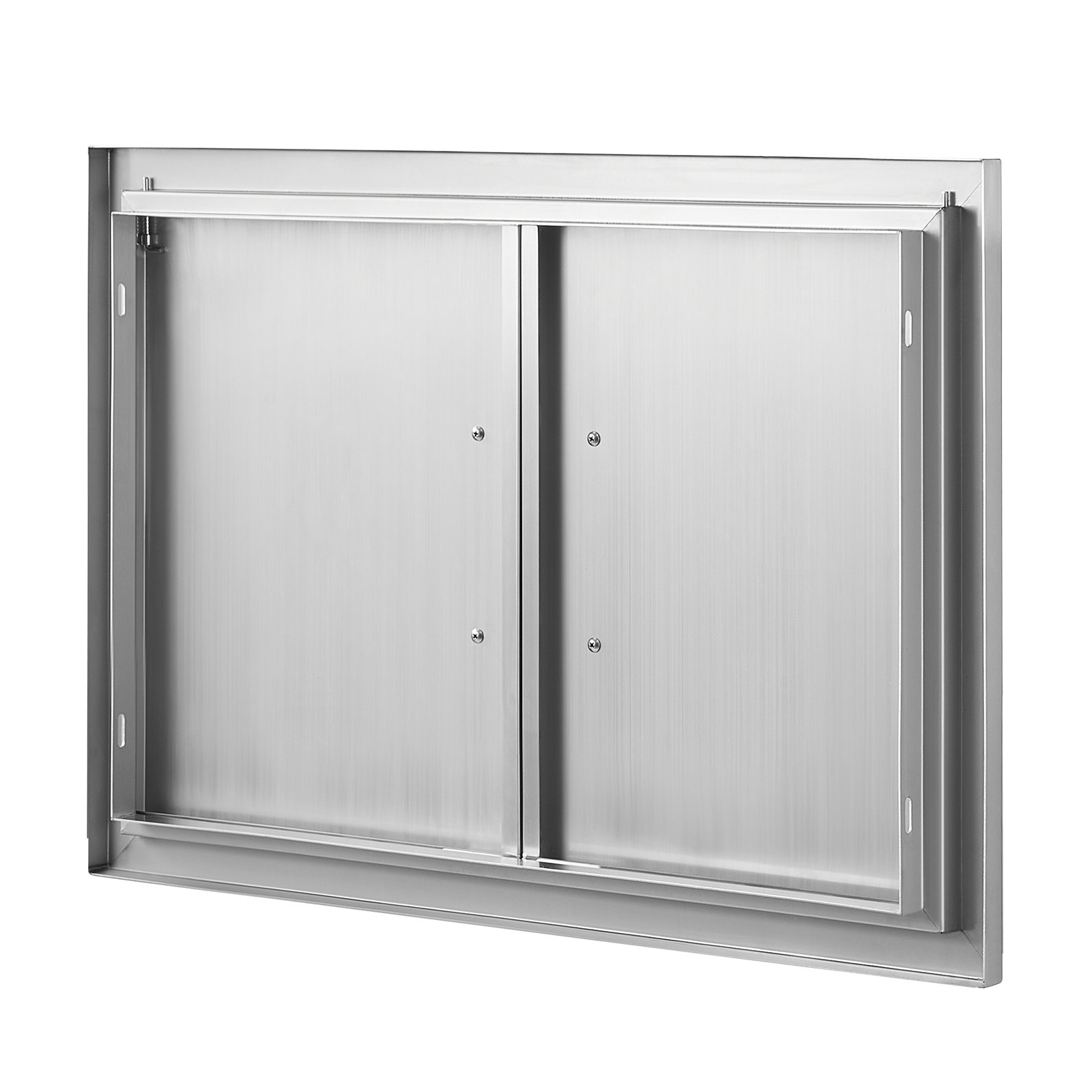 Drzwi dostępowe do grilla VEVOR, 711 x 482 mm, podwójne drzwi do kuchni zewnętrznej, drzwi ze stali nierdzewnej montowane na równi z powierzchnią, pionowe drzwi ścienne z uchwytami, do wyspy grillowej, stanowiska grillowego, szafki zewnętrznej