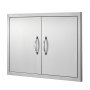 VEVOR Grill Access Door, 774 x 533 mm, Double Outdoor Kitchen Door, Flush Mounted Stainless Steel Door, Vertical Wall Door with Handles, for Grill Island, Grill Station, Outdoor Cabinet
