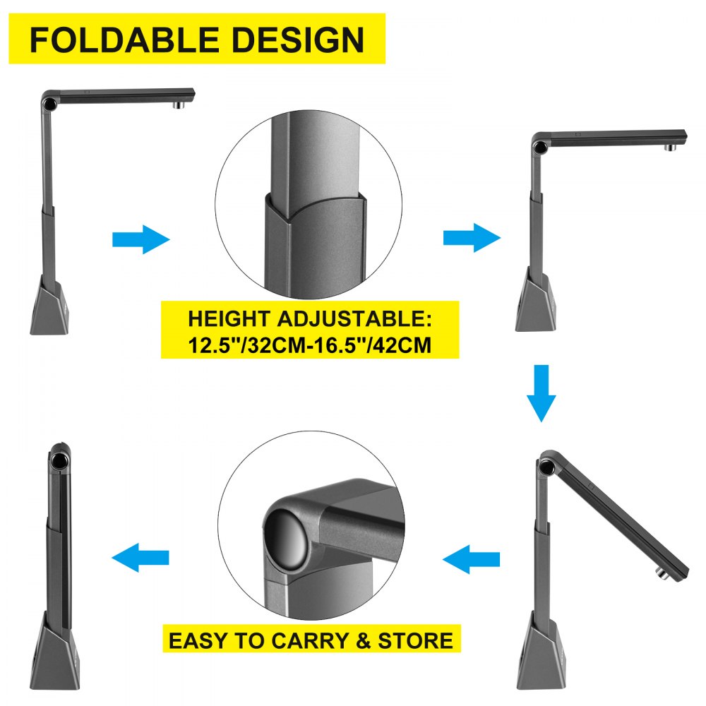 Skaner książek VEVOR z aparatem do dokumentów A3 regulowany skaner dokumentów z podwójną kamerą