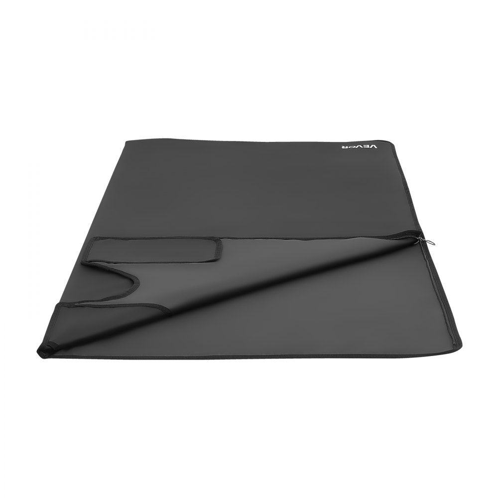 VEVOR Koc do sauny na podczerwień 180x80 cm, przenośny koc na podczerwień 500 W, czarny, podgrzewany koc do pocenia się, relaksu, detoksykacji, regulacja temperatury 30-75°C, timer 20-60 min, wykonany z tkaniny Oxford, z torbą transportową