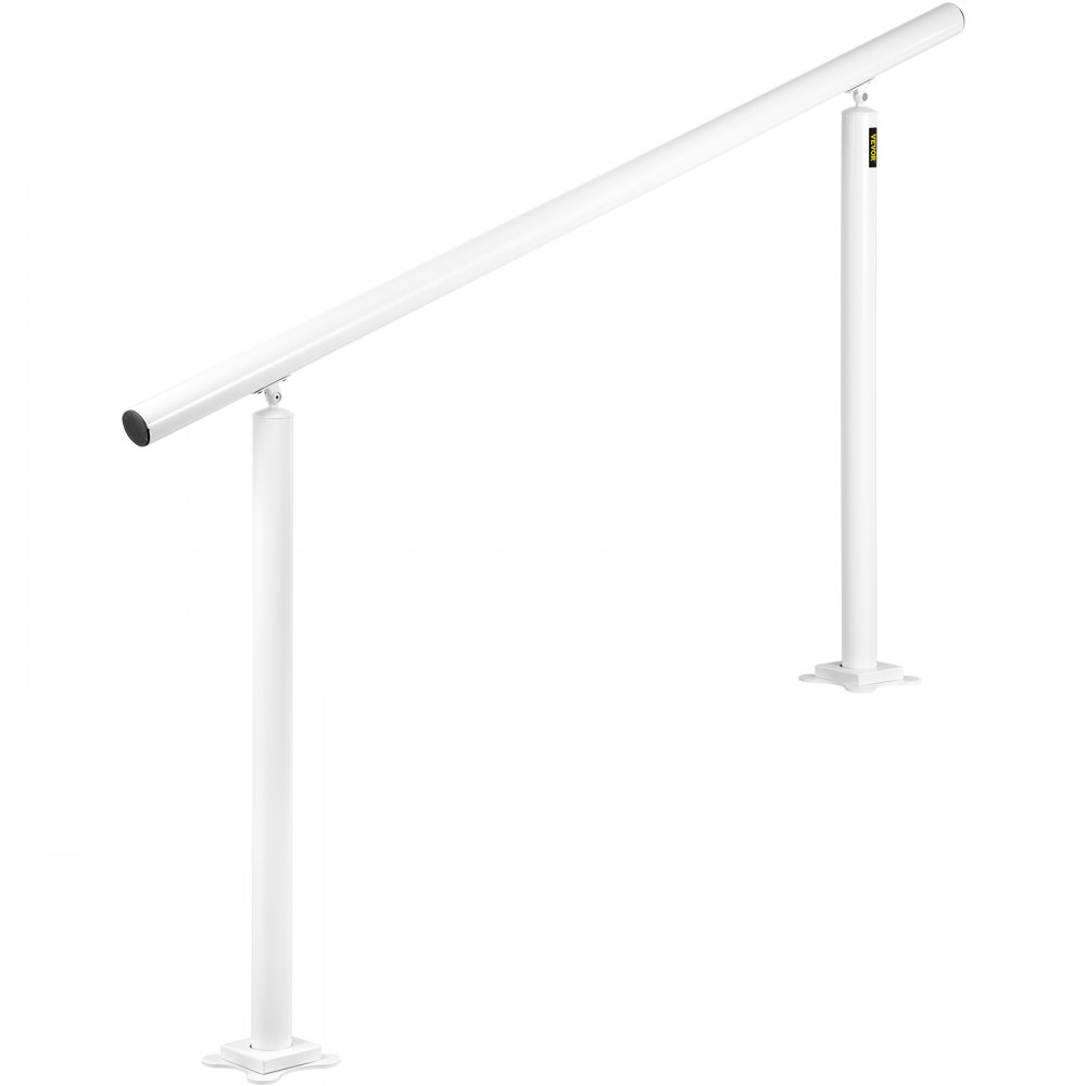VEVOR Aluminiowy zestaw poręczy schodowych Podwójny słupek na zewnątrz Kryty Adaptacja 0-5 stopni, aluminiowa poręcz 152,8 cm Długość z podwójnym regulowanym słupkiem 0-5 stopni do ganków ogrodowych
