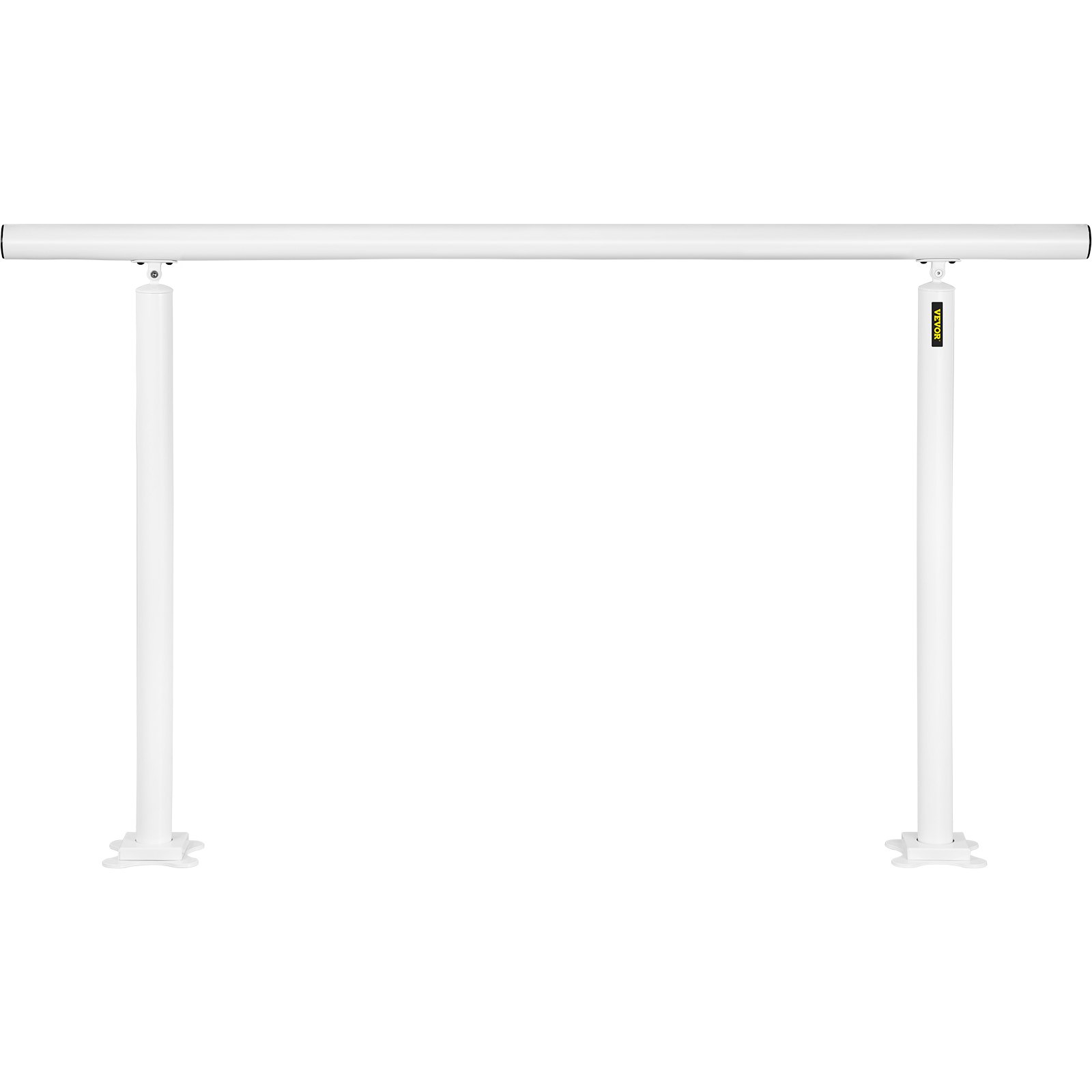 VEVOR Stair Railing Set, 1.5 m Handrails for 0-5 Steps, Adjustable Angle, White Aluminum Stair Handrail for the Elderly, Handrails for Outdoor Steps