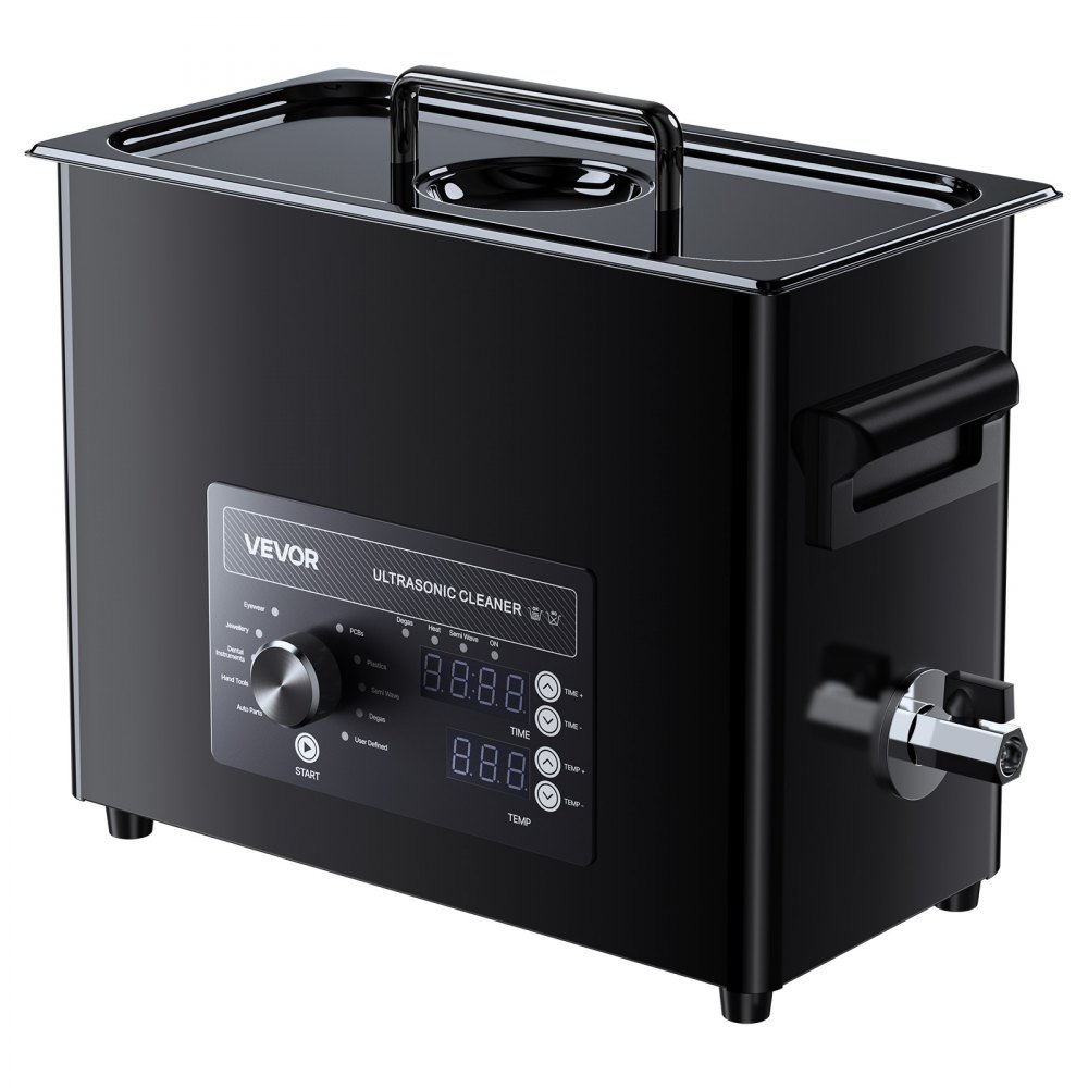 VEVOR Ultrasonic Cleaner, profesjonalne urządzenie do czyszczenia ultradźwiękowego z pokrętłem sterującym, pojemność 6 l, urządzenie czyszczące z koszykiem i kulką czyszczącą, ultradźwiękowa myjka do zegarków, maszynek do golenia, biżuterii i monet